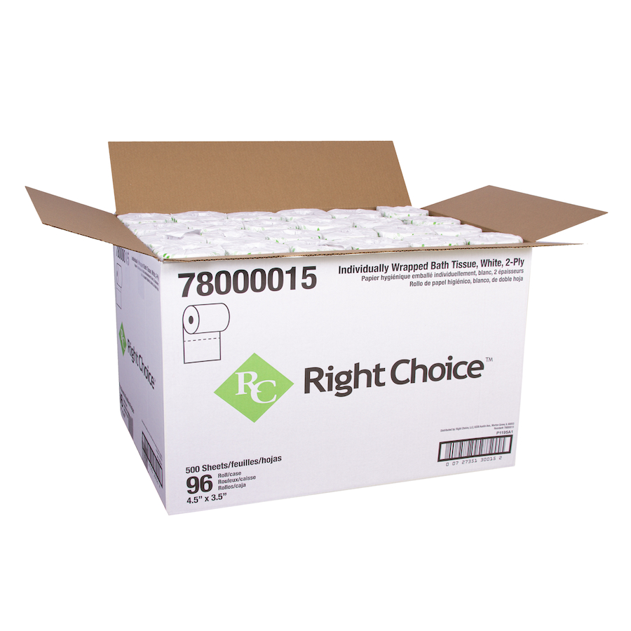 78000015 Right Choice ™ 2-Ply Wrapped Standard Bath Tissue, 500-count roll